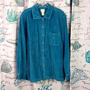 Womens L.L. Bean soft 100% cotton corduroy, button up shirt/jacket...XL